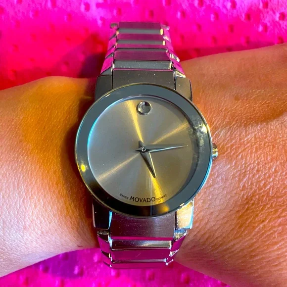 Movado Accessories Movado All Steel Quartz Water Resistant